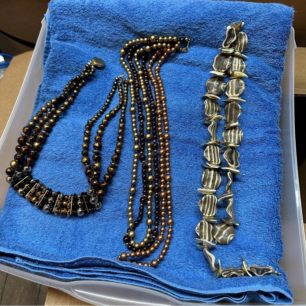 Black and Gold Multi-Strand Necklace
